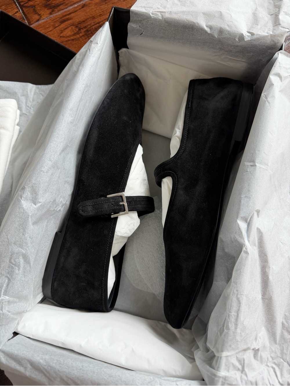 The Row Black Suede Mary Jane Shoe 38/8B - Picture 2 of 8